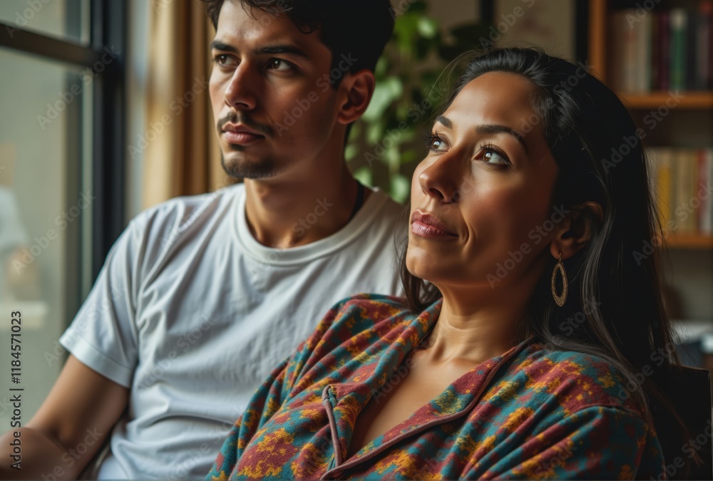 Fototapeta premium Portrait of a Young Couple Indoors