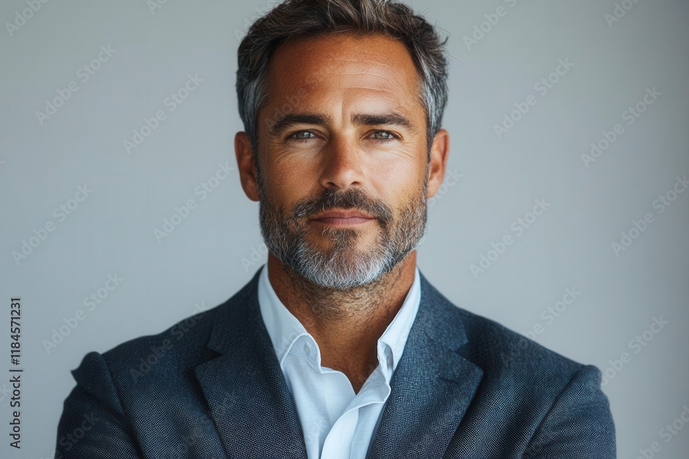 distinguished businessman in tailored suit standing confidently against pure white background professional corporate portrait distinguished businessman in tailored suit standing confidently against pure white background professional corporate portrait