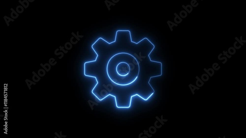 blue gears neon