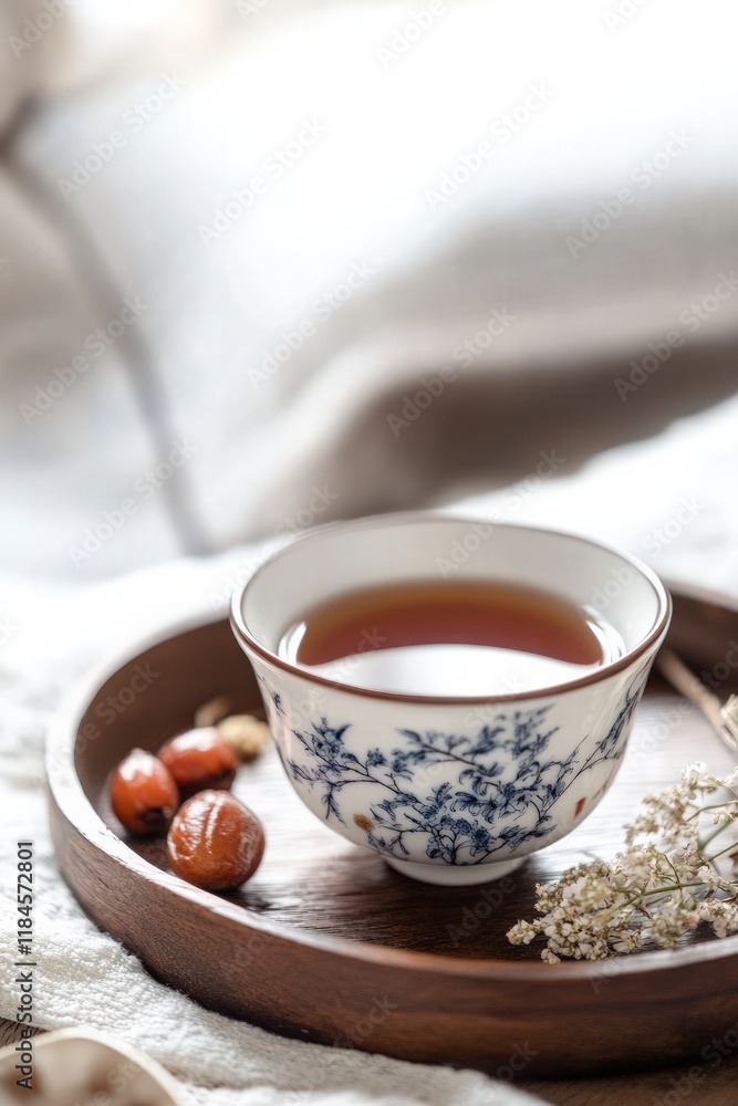 Traditional red jujube and licorice root tea for better sleep, comforting and warm infusion Traditional red jujube and licorice root tea for better sleep, comforting and warm infusion