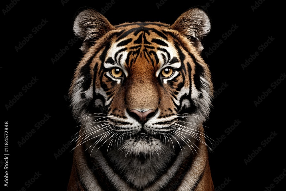 Majestic Tiger: Close-Up Portrait, Wild Cat Beauty, Feline Power Majestic Tiger: Close-Up Portrait, Wild Cat Beauty, Feline Power