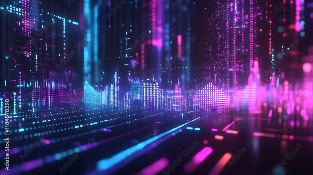 Abstract Neon Cityscape Digital Art Visualization Abstract Neon Cityscape Digital Art Visualization