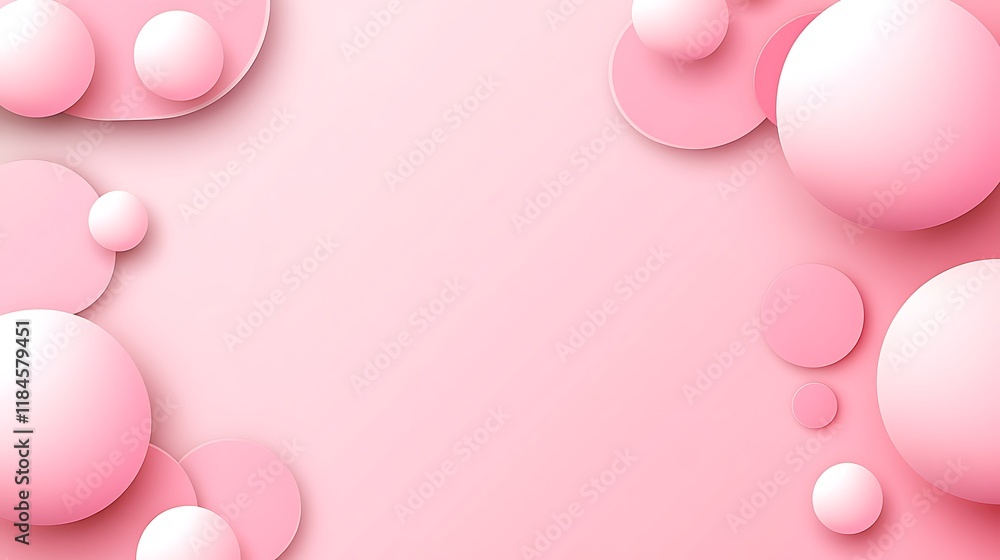 Pink Circles and Spheres Abstract Background Design Pink Circles and Spheres Abstract Background Design