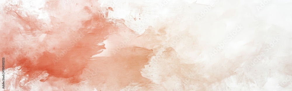 Fototapeta premium Soft coral and beige hues blend in an abstract composition across a white canvas creating a serene visual experience
