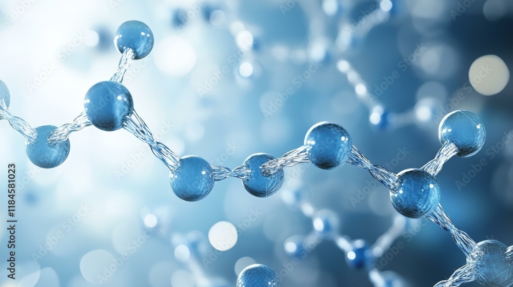 Molecular Structure Illustration of Light Blue Molecular Structure Illustration of Light Blue