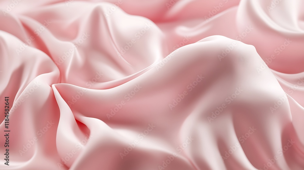 Obraz premium Draped Pink Silk Fabric Soft Elegant Texture