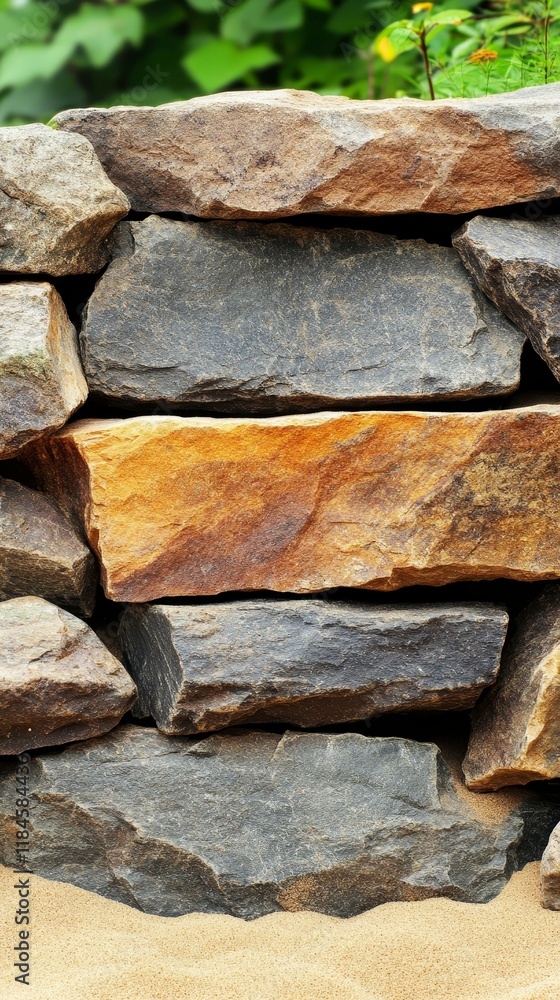 Stacked Stones Outdoor Garden Wall Stacked Stones Outdoor Garden Wall