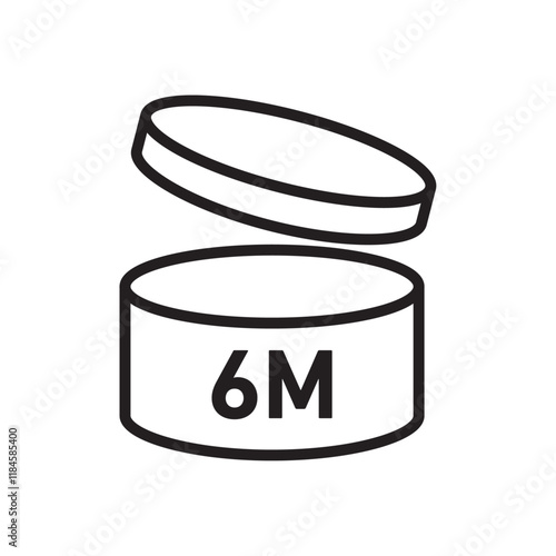 6 months PAO icon Simple thin outline