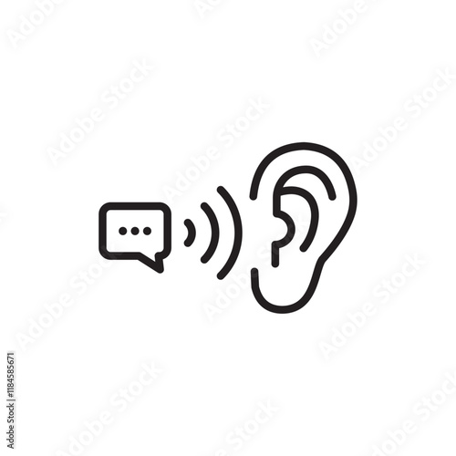 Active listening icon Simple thin outline