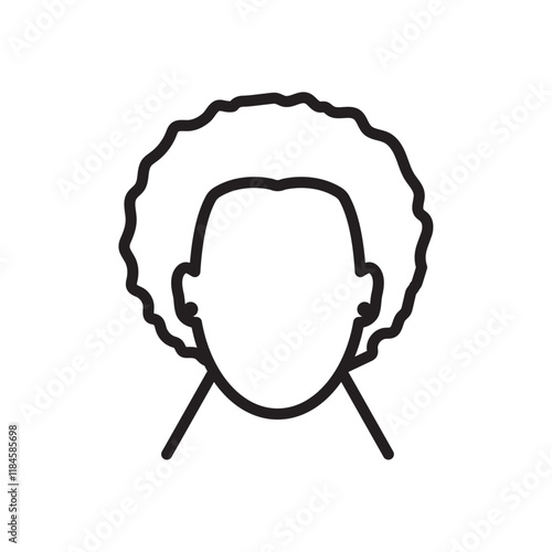 afro-american woman or girl icon Simple thin outline