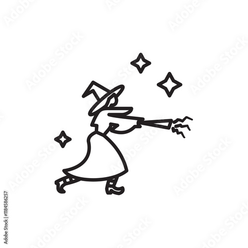 Black magic icon Simple thin outline