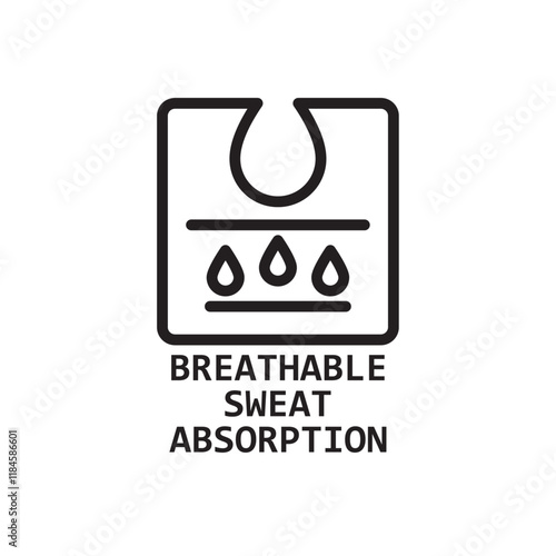 Breathable sweat absorption icon Simple thin outline