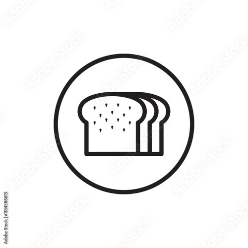 Bread slice icon Simple thin outline