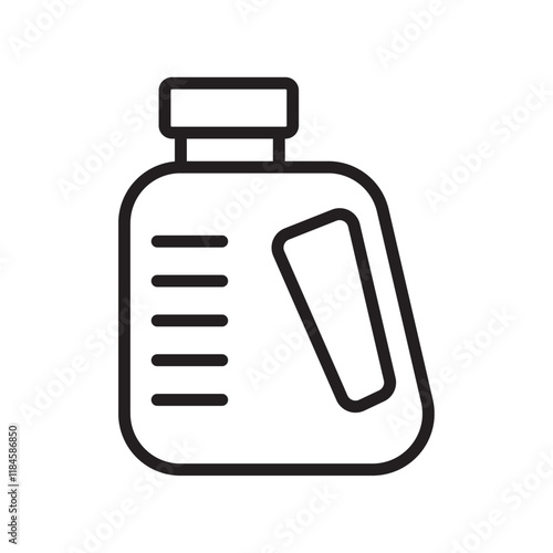 canister of motor oil icon Simple thin outline