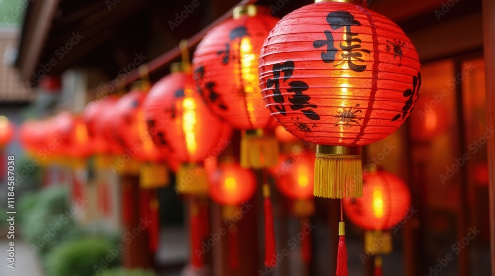 Fototapeta premium The decoration of Red lanterns at