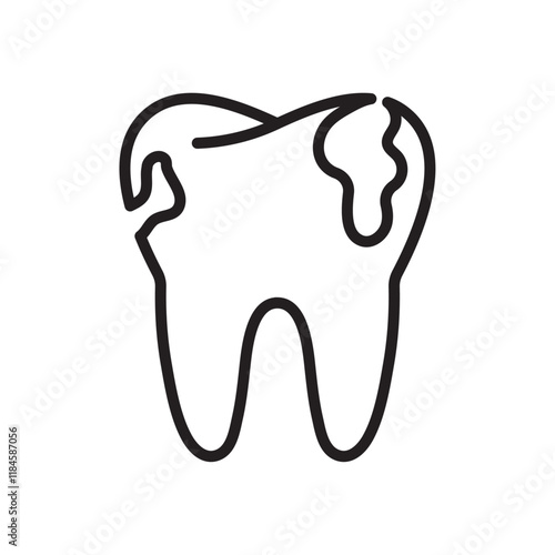 Cavities icon Simple thin outline