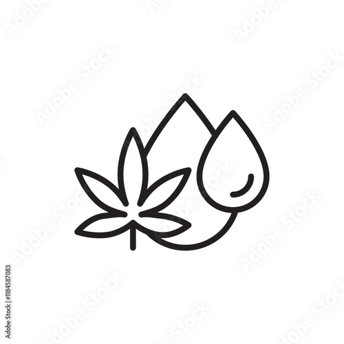 CBD oil drop icon Simple thin outline