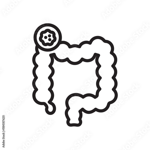 colorectal cancer icon Simple thin outline