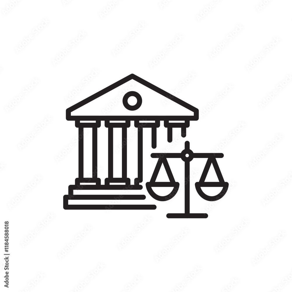 Court judgement icon Simple thin outline Court judgement icon Simple thin outline