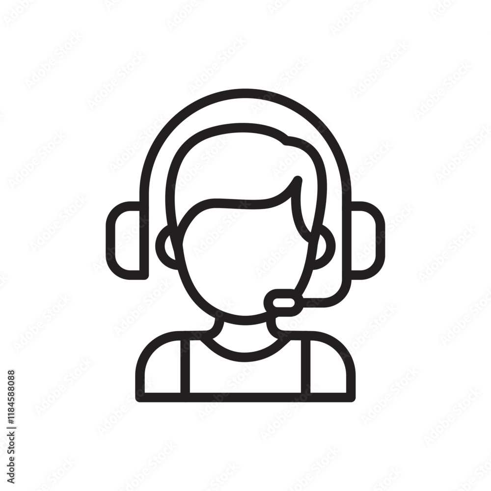 customer support icon Simple thin outline customer support icon Simple thin outline
