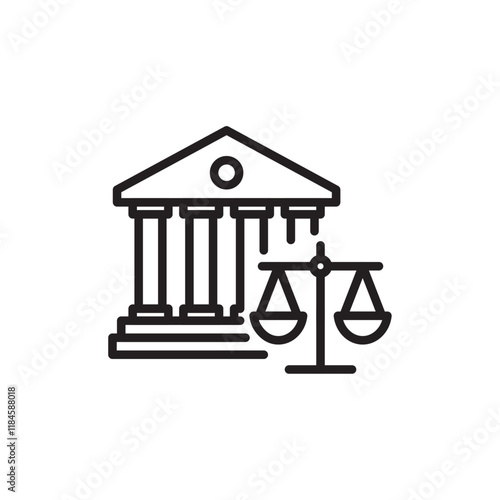 Court judgement icon Simple thin outline