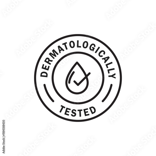 dermatologically tested icon Simple thin outline