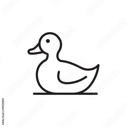 Duck icon Simple thin outline