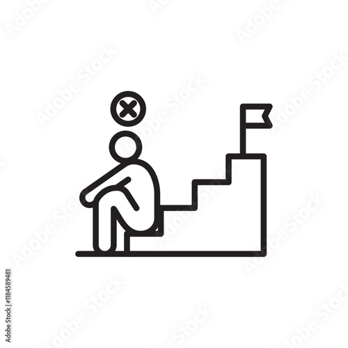 Fail or failure icon Simple thin outline