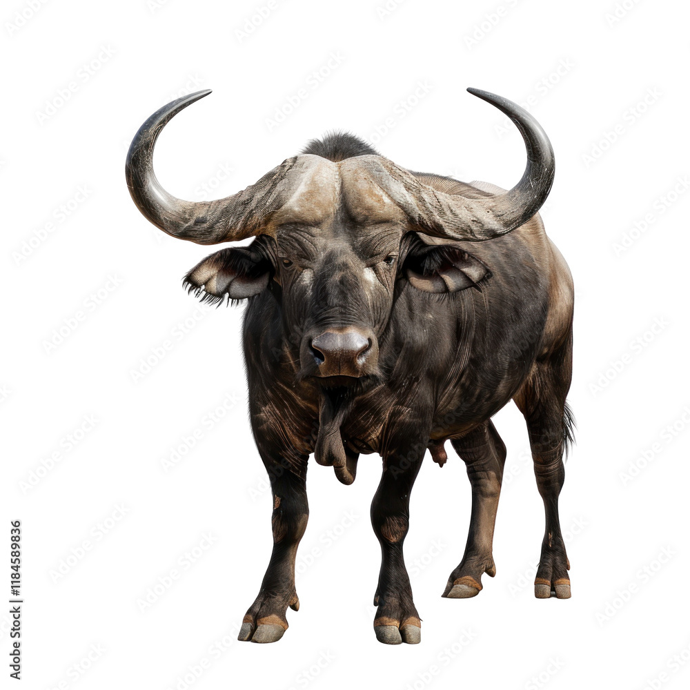 Naklejka premium Isolated Buffalo on Clean transparent background for Use in Various Design and Illustrative Projects