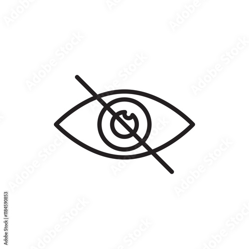 Hide icon Simple thin outline