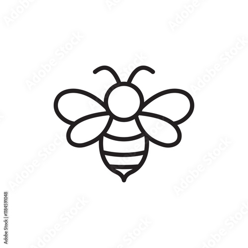 honey Bee icon Simple thin outline