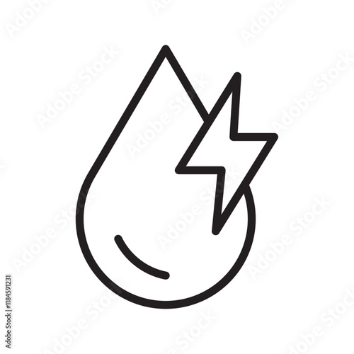 Hydroelectric energy icon Simple thin outline