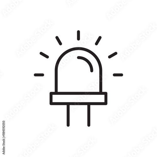 Led light bulb icon Simple thin outline