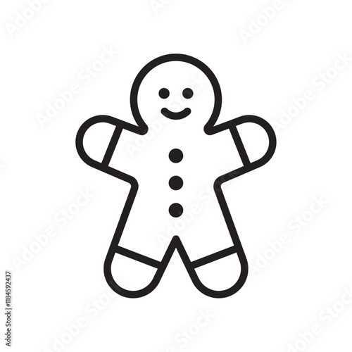 Man cookie icon Simple thin outline