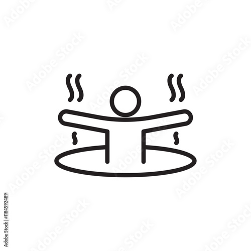 Man relaxing in jacuzzi icon Simple thin outline