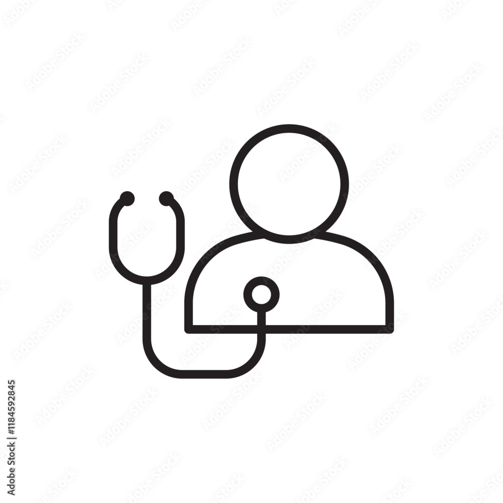 Fototapeta premium Medical check-up icon Simple thin outline