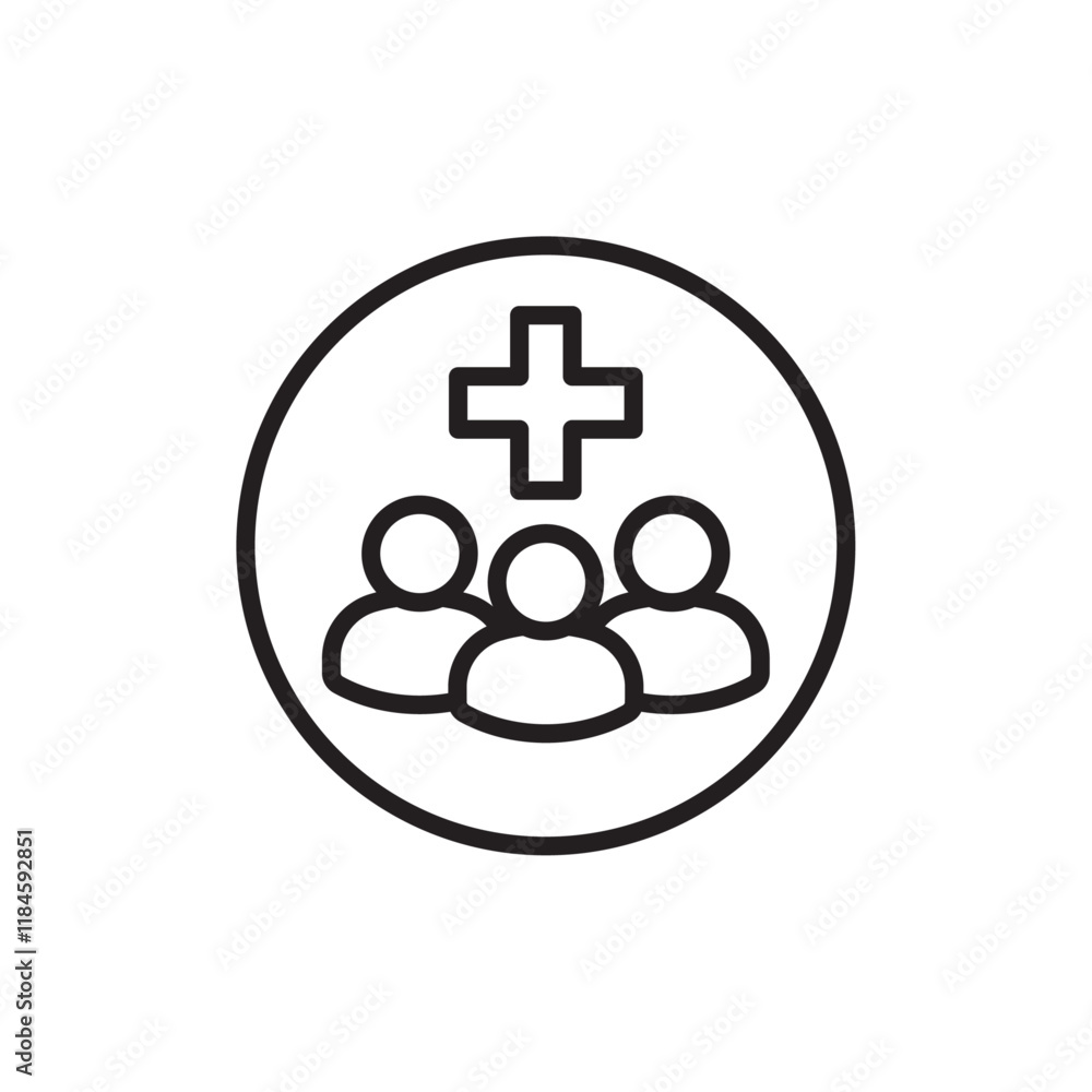 Fototapeta premium Medical team icon Simple thin outline