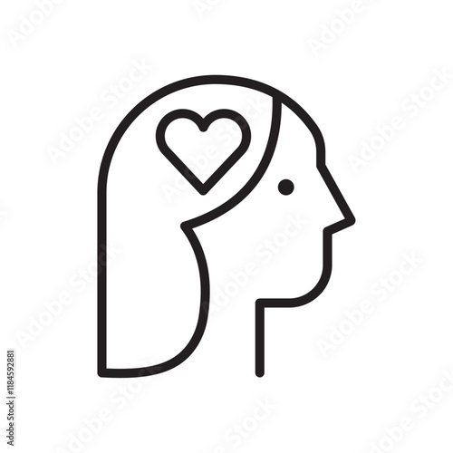 Mental health icon Simple thin outline