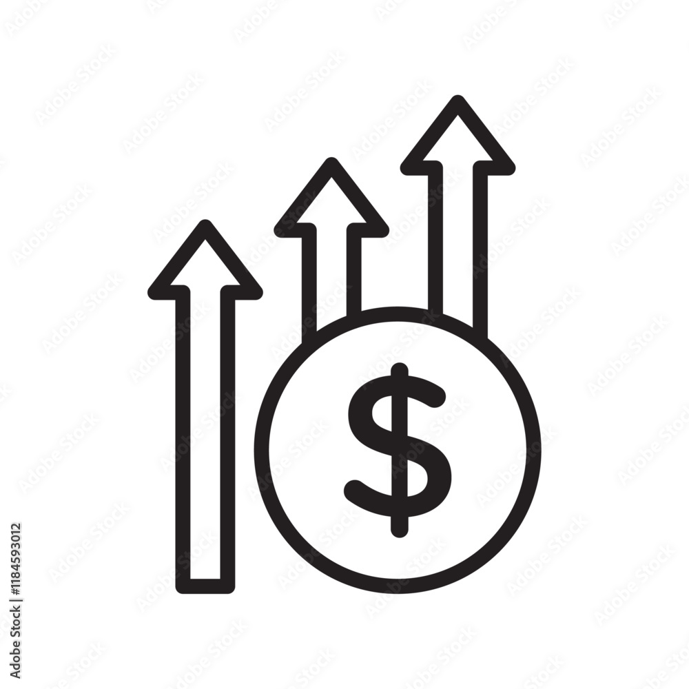 Money growing icon Simple thin outline Money growing icon Simple thin outline