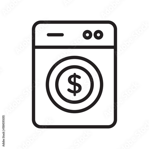 Money laundering icon Simple thin outline