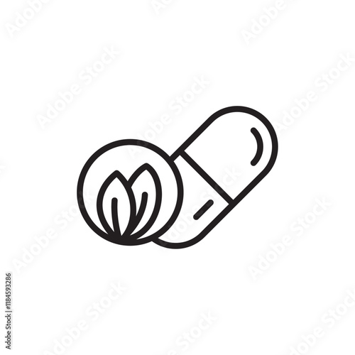 Natural medicine icon Simple thin outline