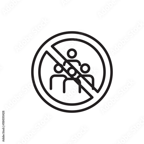 No gathering icon Simple thin outline