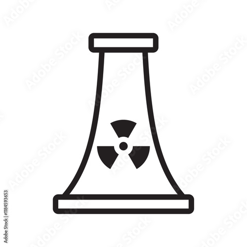 Nuclear power plant icon Simple thin outline