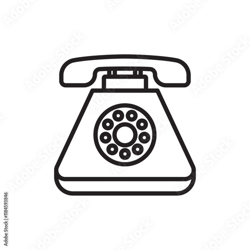 old phone icon Simple thin outline