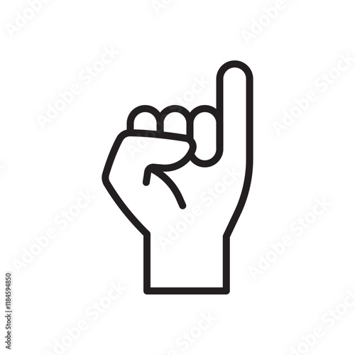 Pinky finger icon Simple thin outline