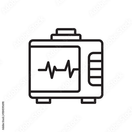 Rescue defibrillator icon Simple thin outline