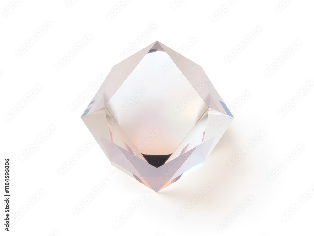 A single translucent 3D prism shape with subtle gradient hues and soft reflections, isolated on a clean white background. A single translucent 3D prism shape with subtle gradient hues and soft reflections, isolated on a clean white background.