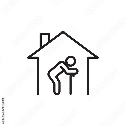 Retirement home icon Simple thin outline