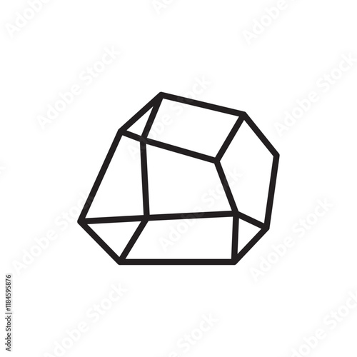 Rock stone crystal icon Simple thin outline
