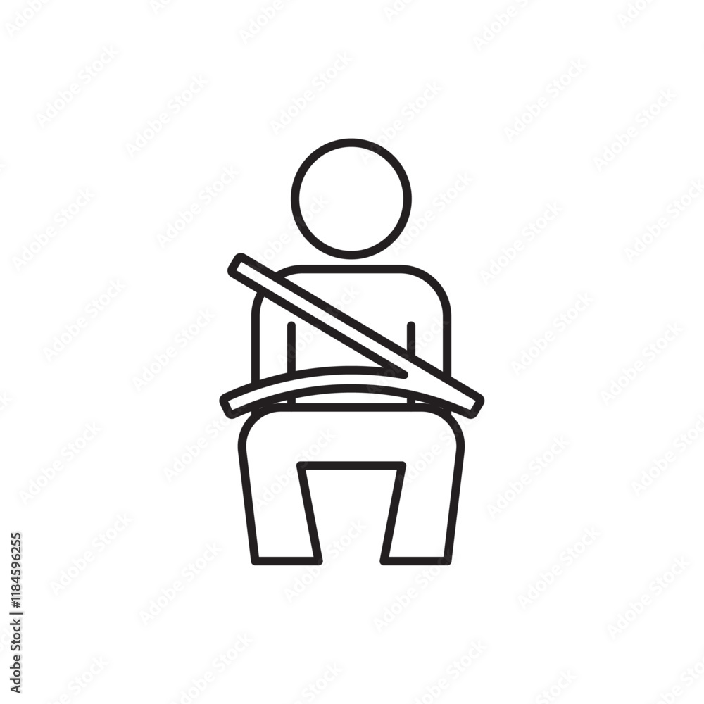 Safety belt icon Simple thin outline Safety belt icon Simple thin outline